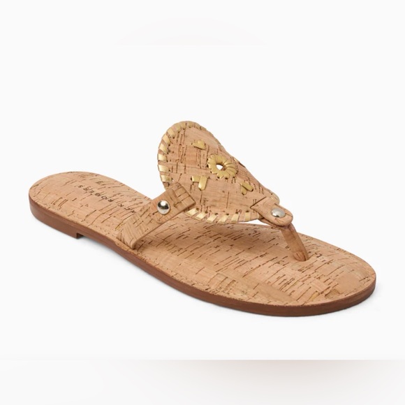Jack Rogers Shoes - Jack Rogers Collins Thong Sandals Cork / Metallic